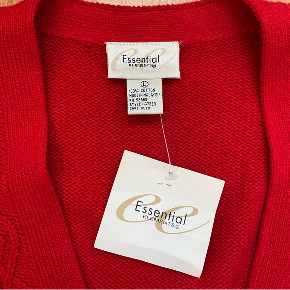 NWT Essential Elements Women’s Red Cardigan Size Large - Picture 5 of 12